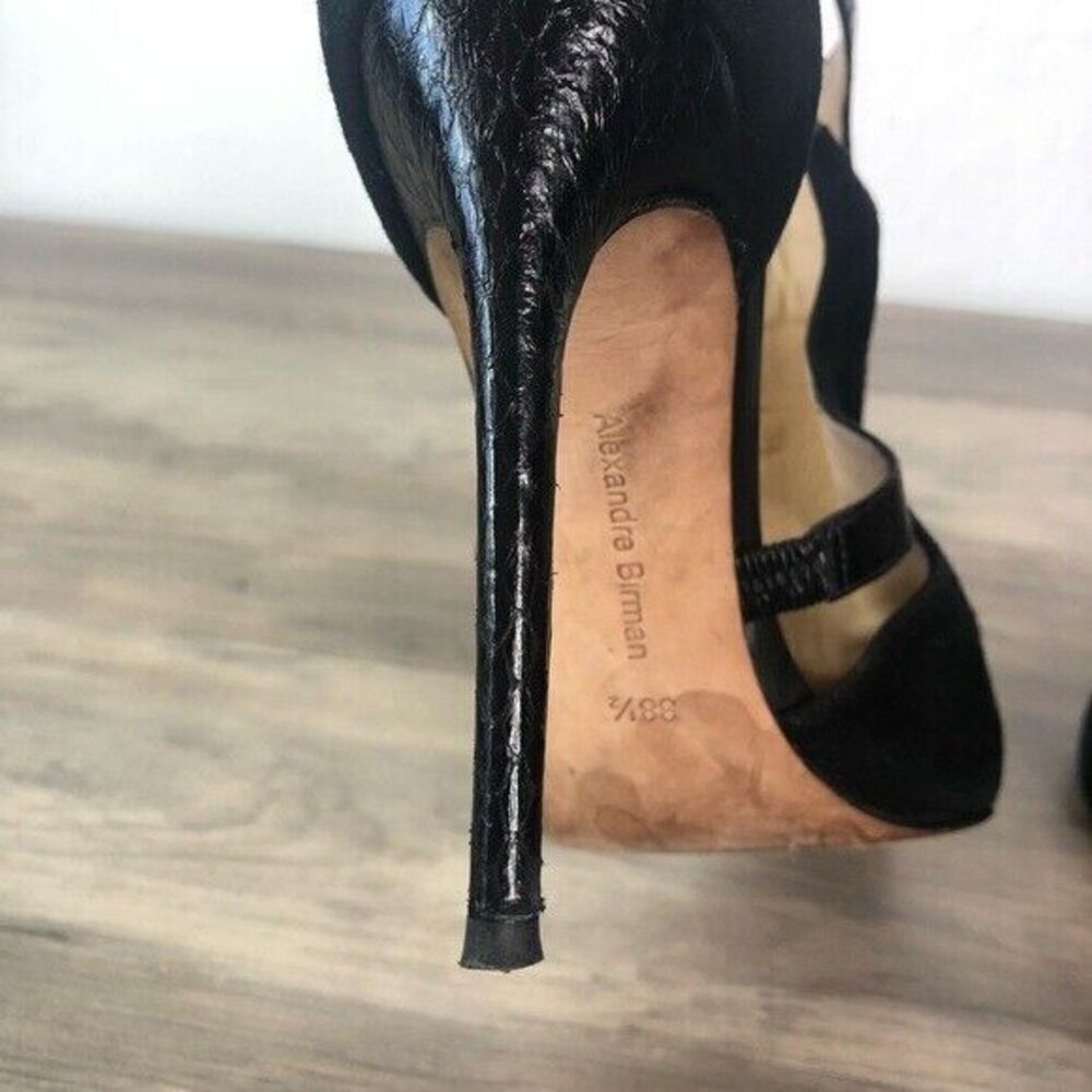 Alexandre Birman Double Buckle Suede Python Cage … - image 7